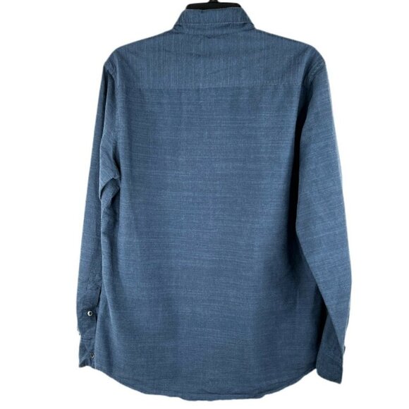 PD&C Men's Button Front Long Sleeve/Roll Up Shirt Size Medium Blue EUC - Picture 4 of 4